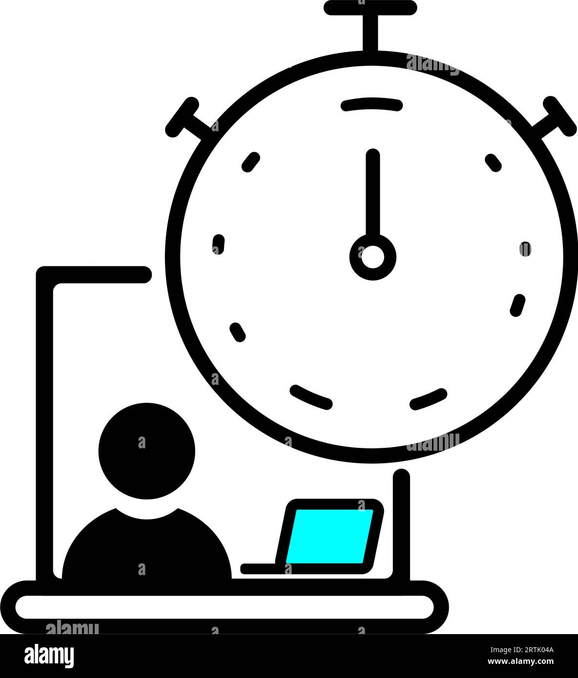 Work timer icon Flexible working hours. immediate icon balance work. Remote time icon Task stopwatch time. working time management Quick response icon Stock Vector