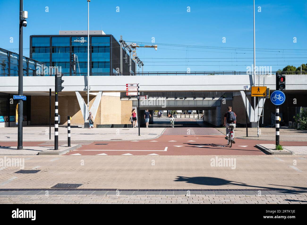 Tilburg, North Brabant, The Netherlands, September 8, 2023 - Building of the central railway station Stock Photo