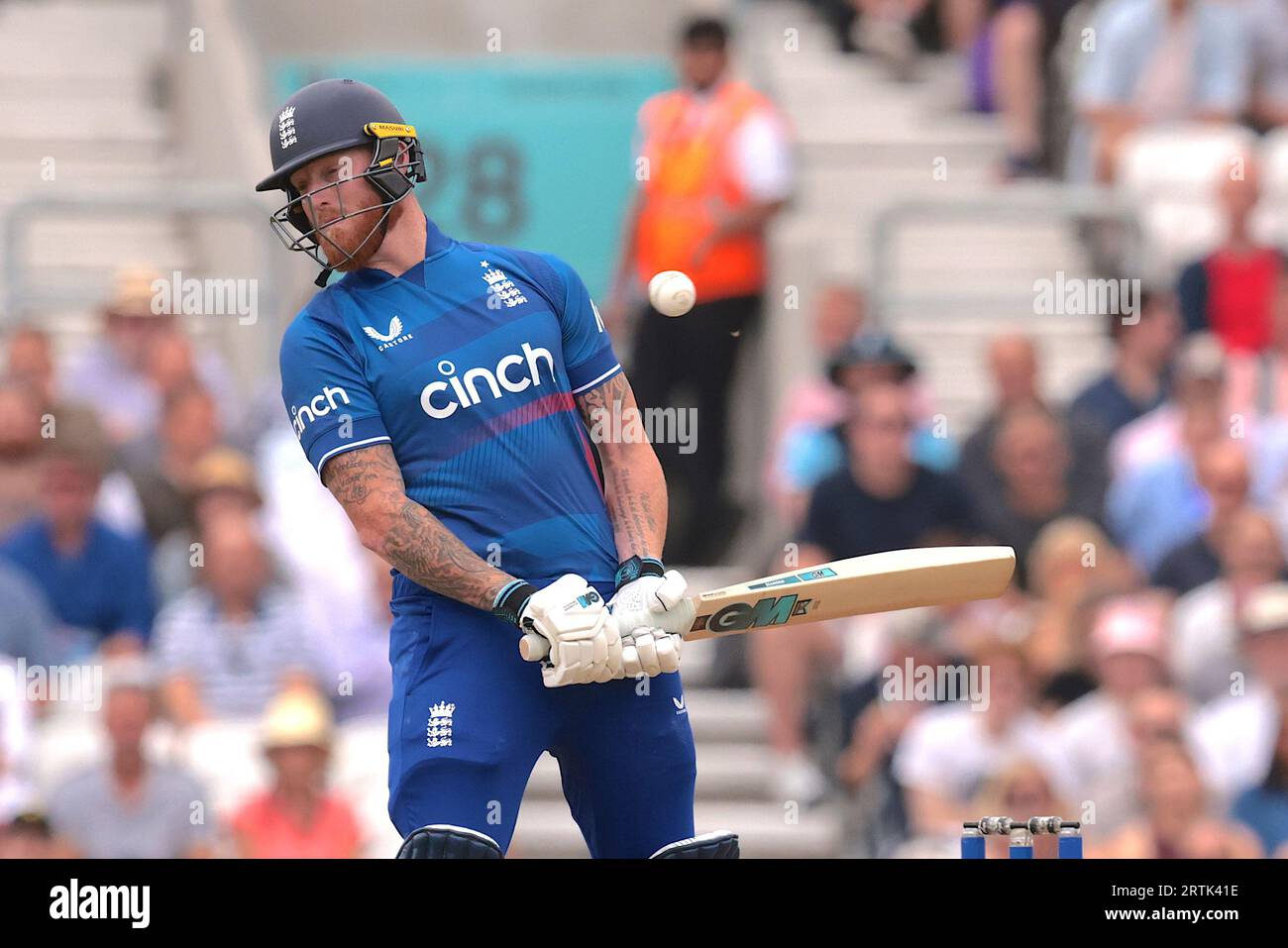 London, UK. 13th Sep, 2023. England's Ben Stokes batting as England take on New Zealand in the 3rd Metro Bank One Day International at The Kia Oval Credit: David Rowe/Alamy Live News Stock Photo