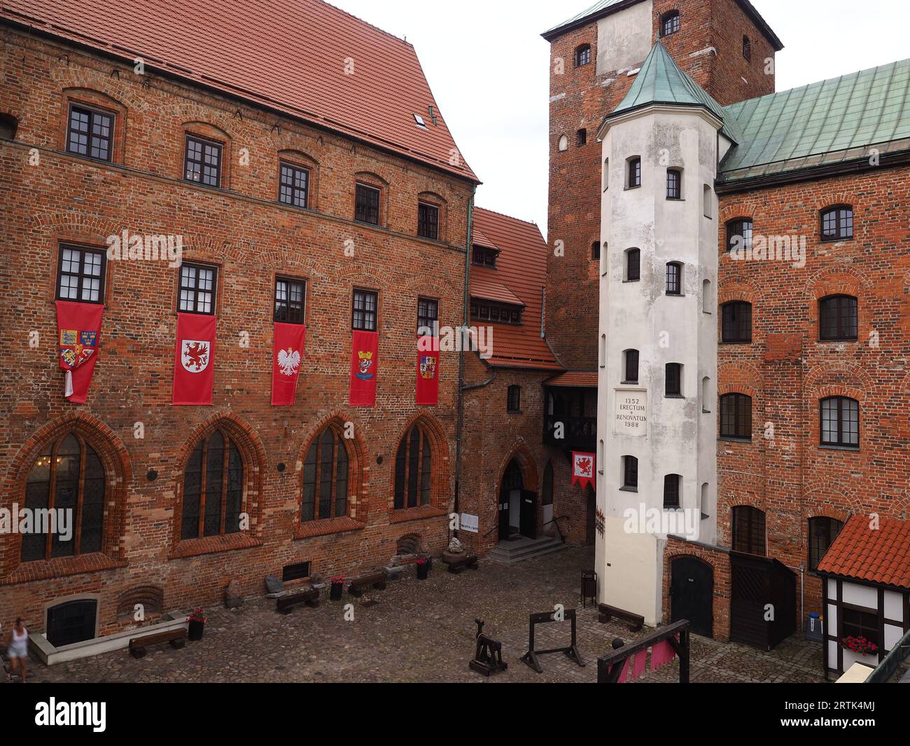 The courtyard of Darlowo Castle, Poland Stock Photo
