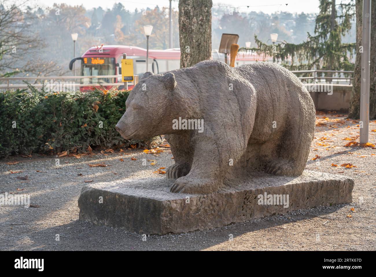 Bear Statue by Robert Hainard - Bern, Switzerland Stock Photo