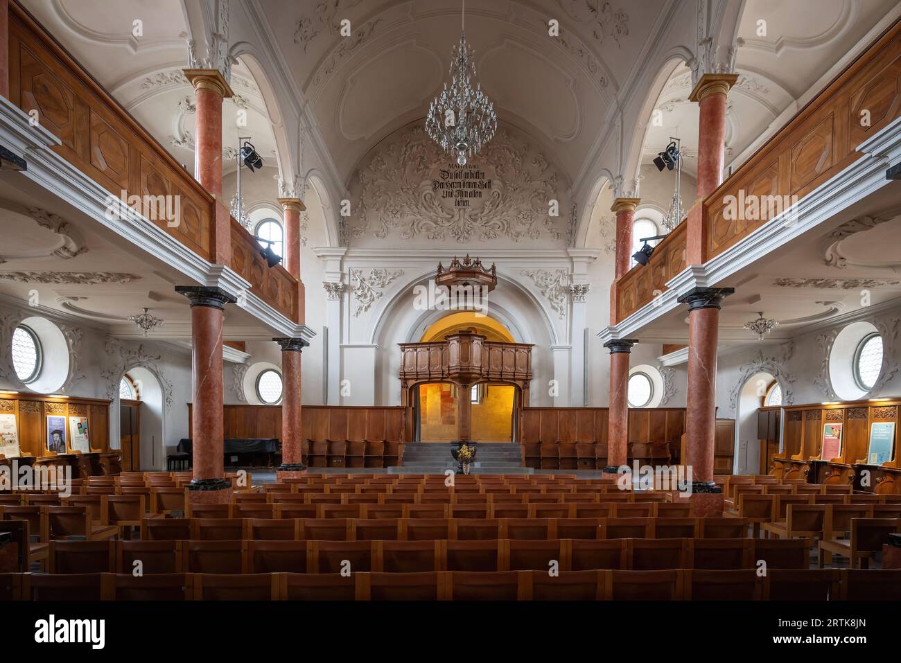 Interior of St. Peter Church  - Zurich, Switzerland Stock Photo