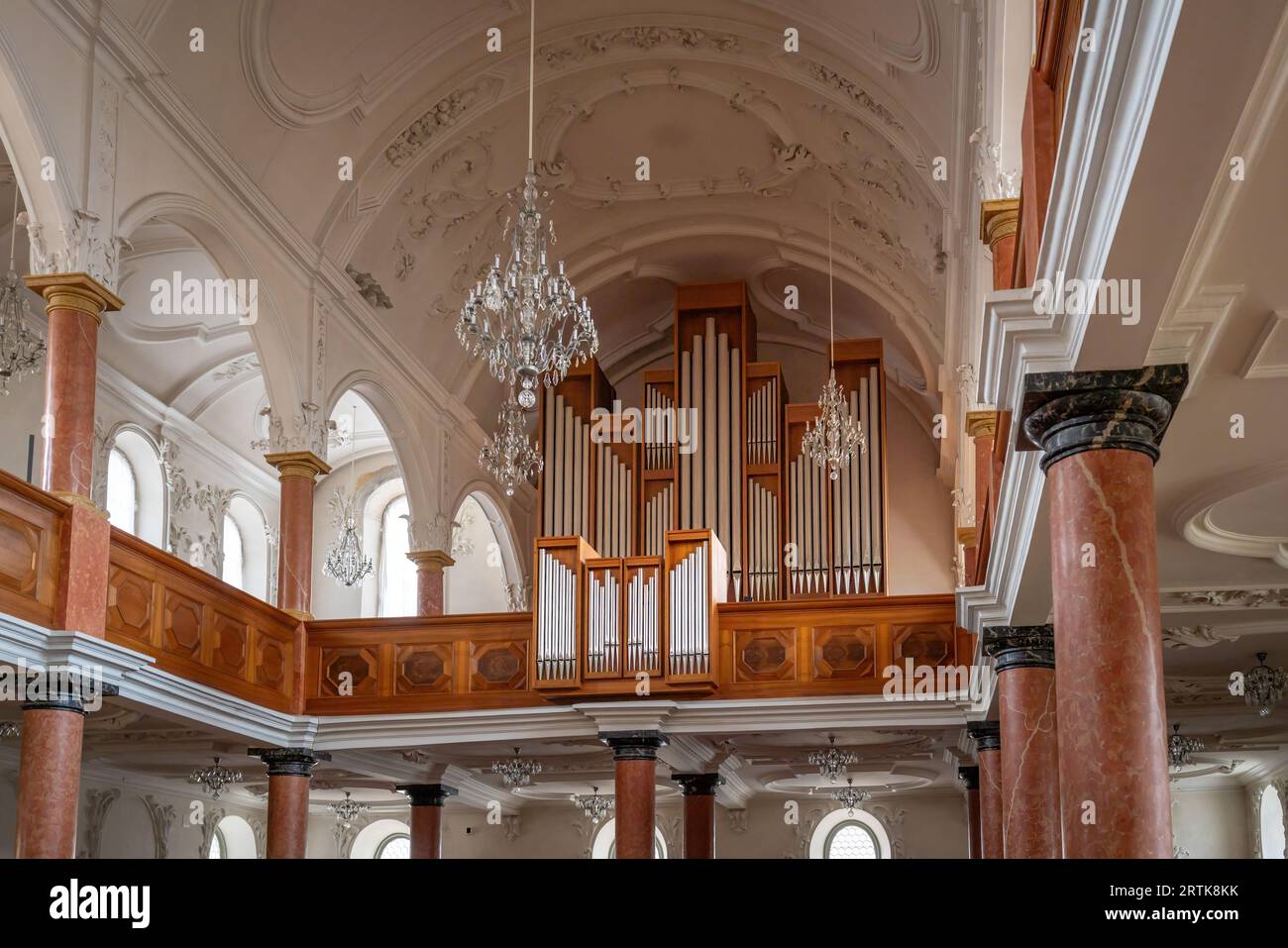 St. Peter Church Pipe Organ - Zurich, Switzerland Stock Photo