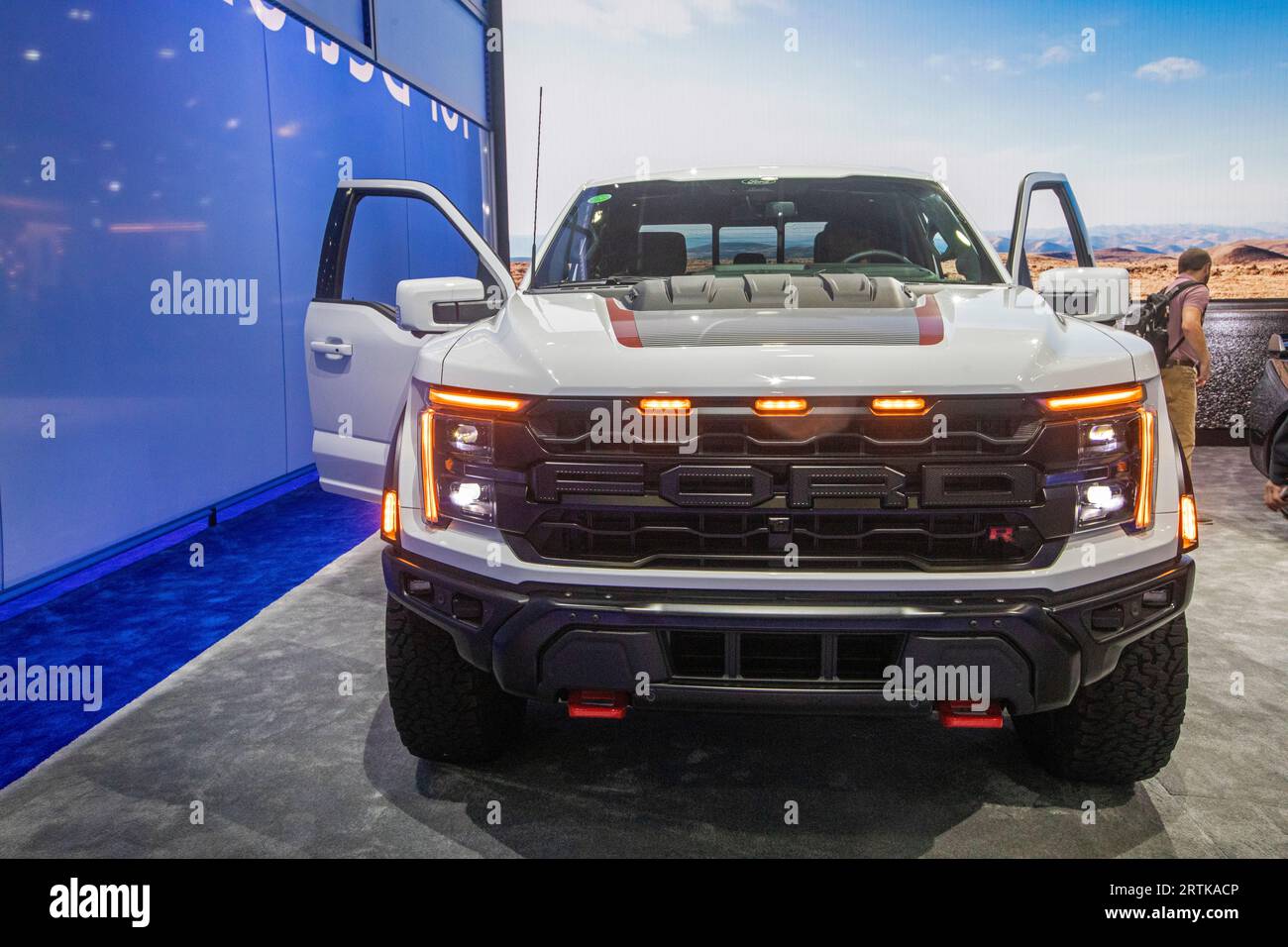 Detroit, Michigan, USA. 13th Sep, 2023. The 2024 F-150 Ford Raptor on display at the North American International Auto Show. Credit: Jim West/Alamy Live News Stock Photo