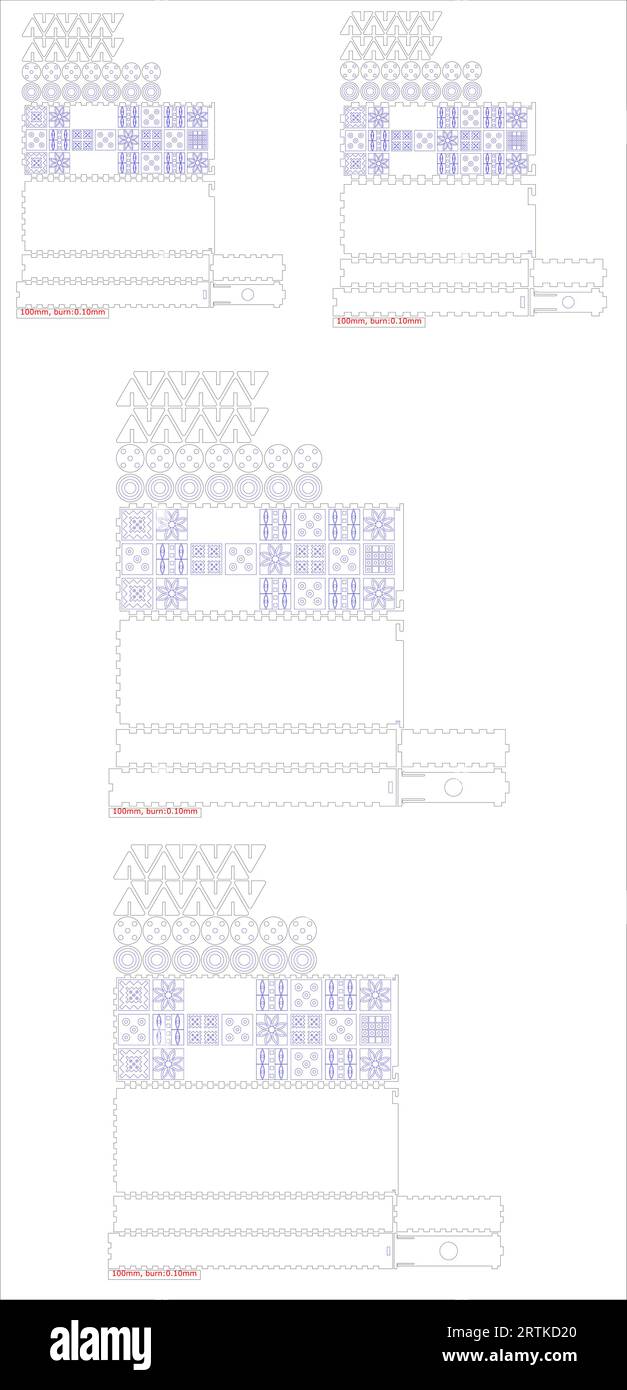 The Royal Game of Ur Cnc. laser cutting multi size collection No glue Vector illustration. Stock Vector