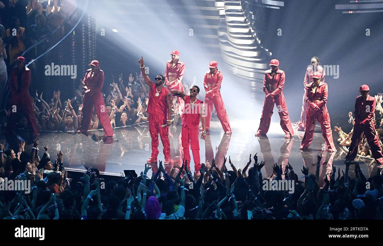 Newark, USA. 12th Sep, 2023. Sean 'Diddy' Combs and Son Christian 'King' Combs perform onstage at the 2023 MTV Video Music Awards on September 12, 2023 in Newark, New Jersey. Photo: Jeremy Smith/imageSPACE Credit: Imagespace/Alamy Live News Stock Photo