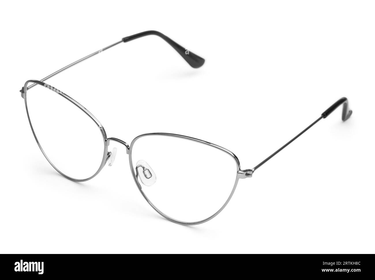 Stylish glasses with metal frame isolated on white Stock Photo Alamy