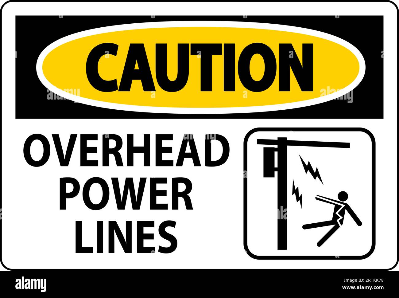 Caution Sign Overhead Power Lines Stock Vector Image & Art Alamy