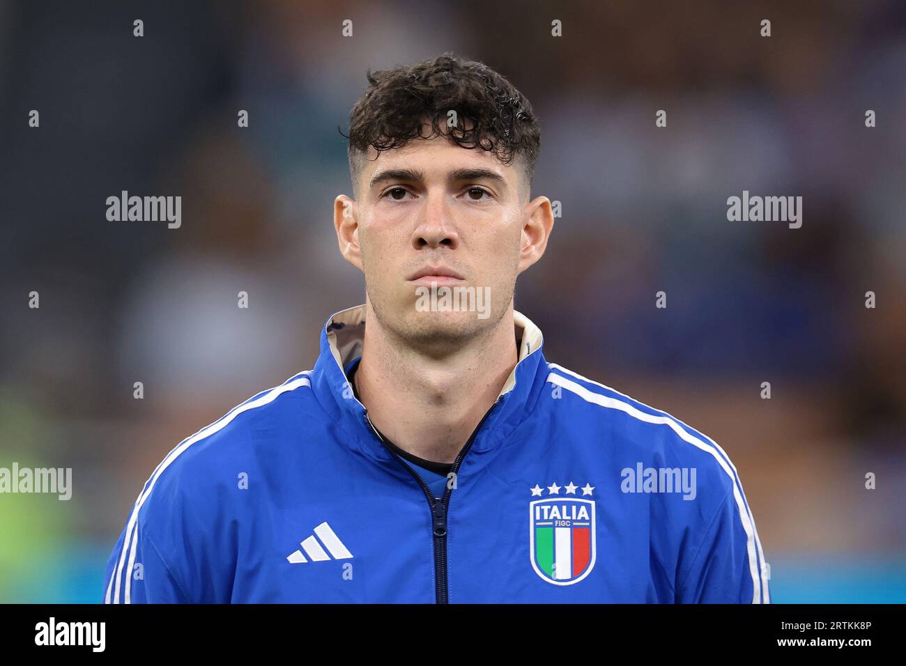 Milan, Italy. 12th Sep, 2023. Alessandro Bastoni of Italy during the line up prior to the UEFA EURO 2024 match at Stadio Giuseppe Meazza, Milan. Picture credit should read: Jonathan Moscrop/Sportimage Credit: Sportimage Ltd/Alamy Live News Stock Photo