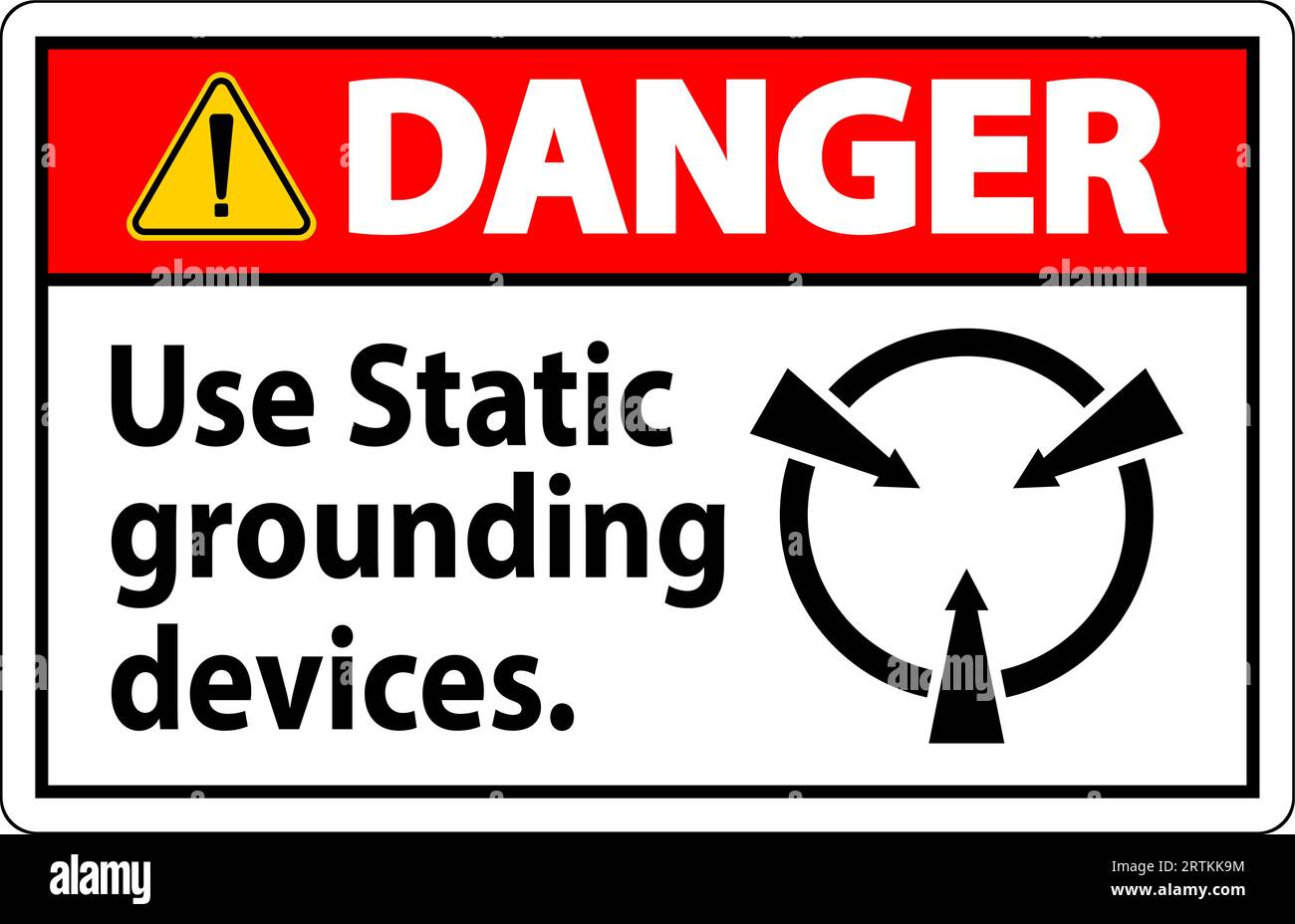 Static Letter Sign Danger Sign Use Static Grounding Devices Stock Vector Image & Art - Alamy