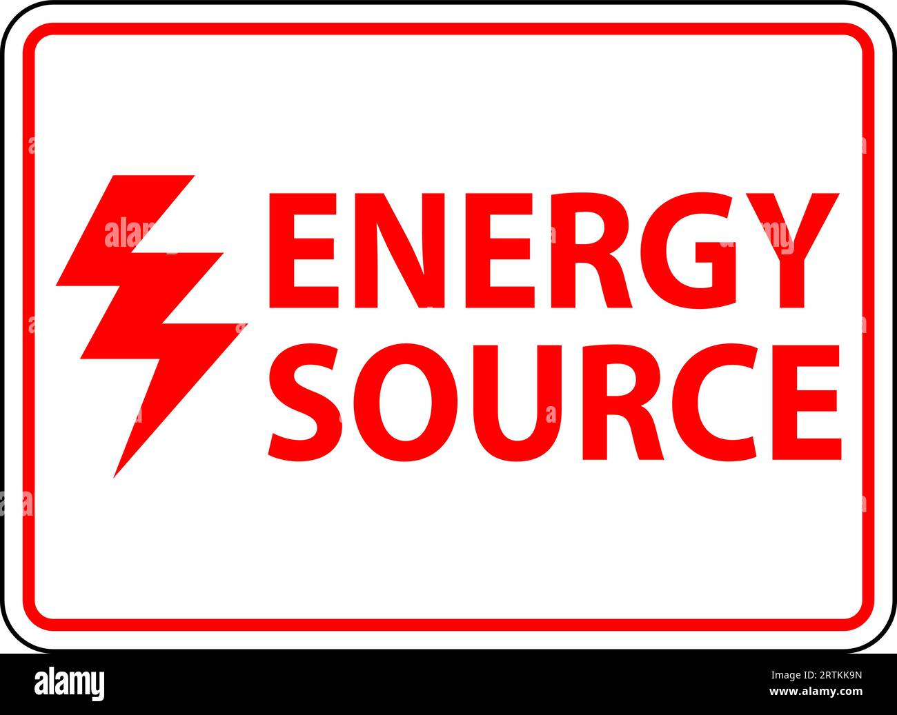 Warning Label Sign, Energy Source Stock Vector