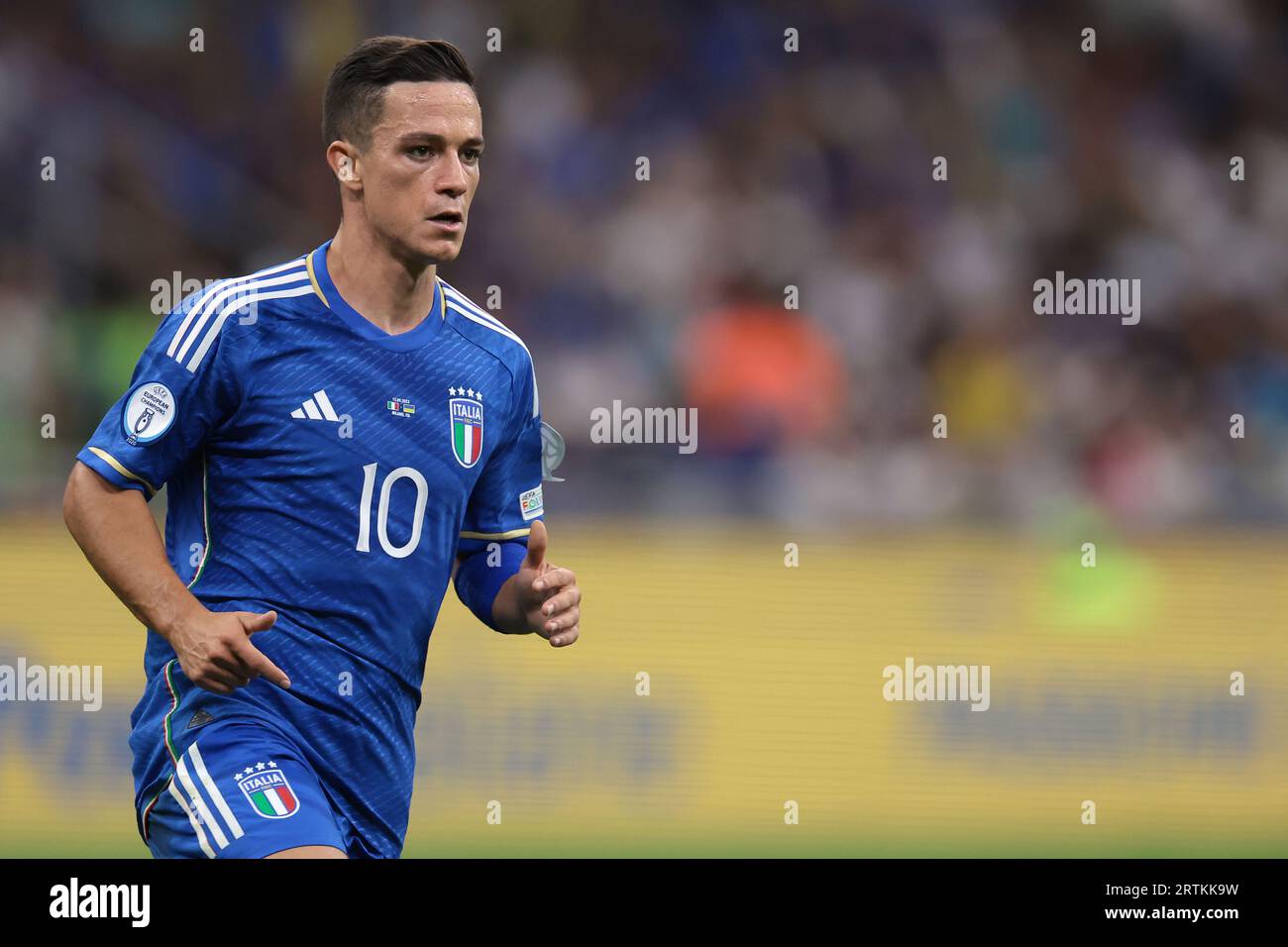Milan, Italy. 12th Sep, 2023. Giacomo Raspadori of Italy during the UEFA EURO 2024 match at Stadio Giuseppe Meazza, Milan. Picture credit should read: Jonathan Moscrop/Sportimage Credit: Sportimage Ltd/Alamy Live News Stock Photo
