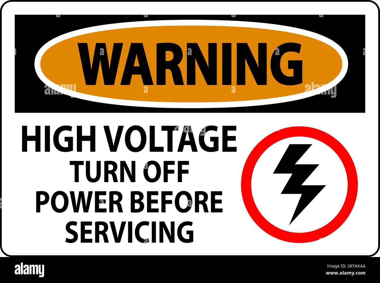 Warning Sign High Voltage - Turn Off Power Before Servicing Stock ...