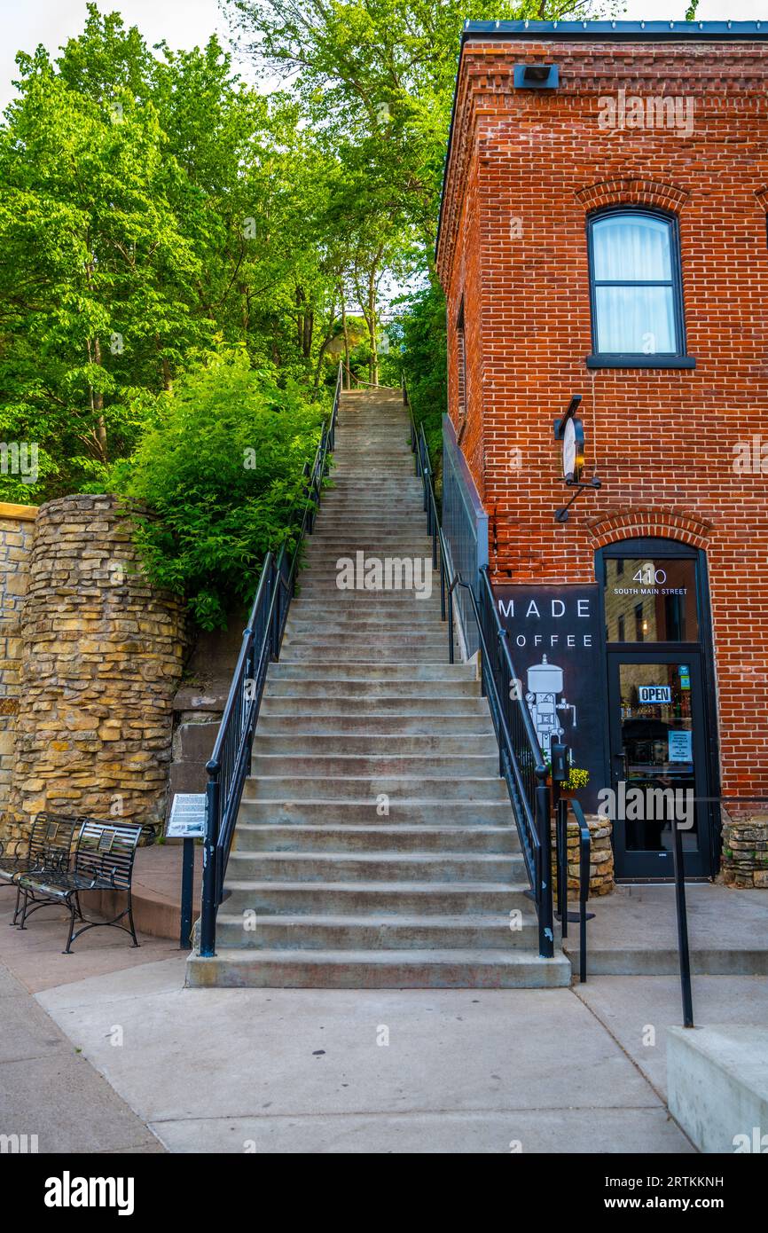 Stillwater, MN, USA - June 5, 2022: The Main Street Stair Stock Photo