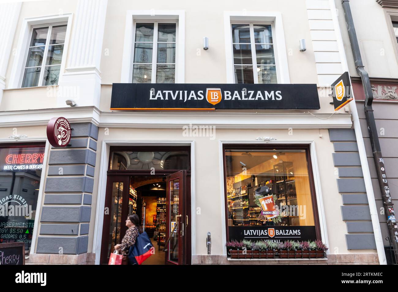 Picture of a sign with the logo of Latvijas Balzams on their store in ...