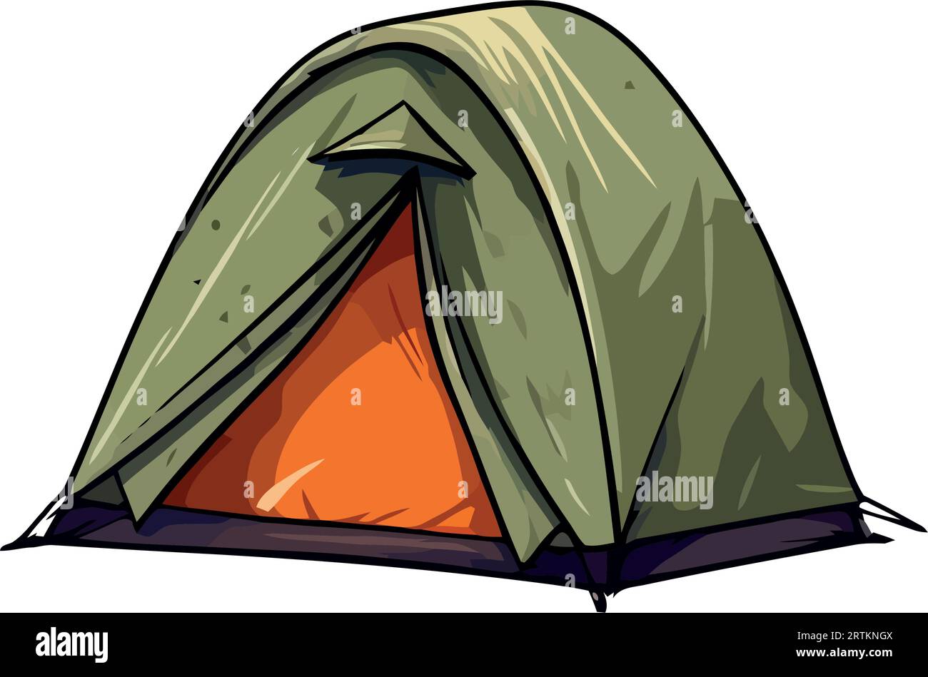 green and orange camping tent Stock Vector Image & Art - Alamy
