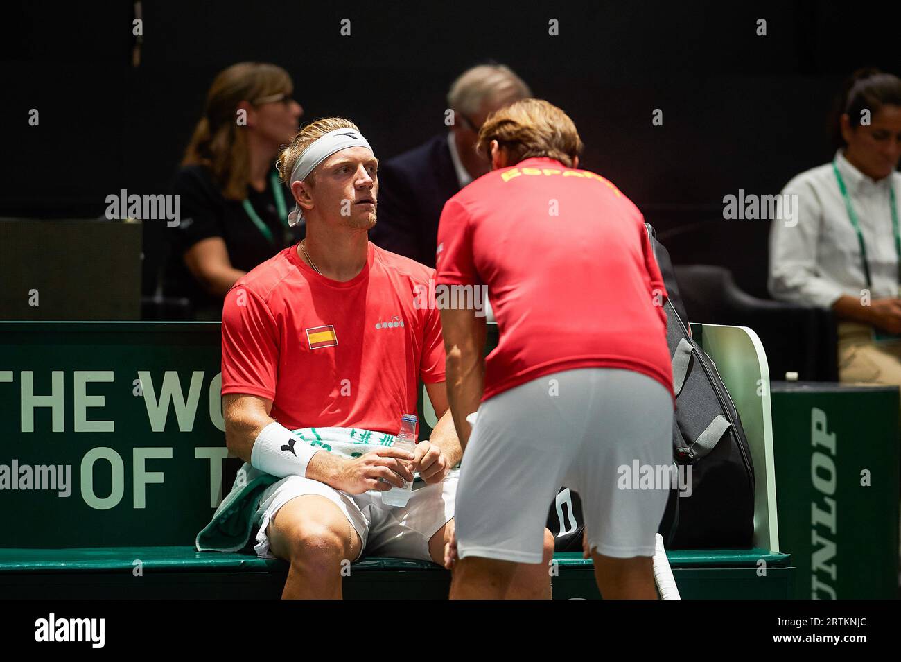 Valencia, Spain. 13th Sep, 2023. Alejandro Davidovich Fokina of Spain seen during the DAVIS CUP at The Pabellon Municipal de Fuente San Luis. Credit: SOPA Images Limited/Alamy Live News Stock Photo
