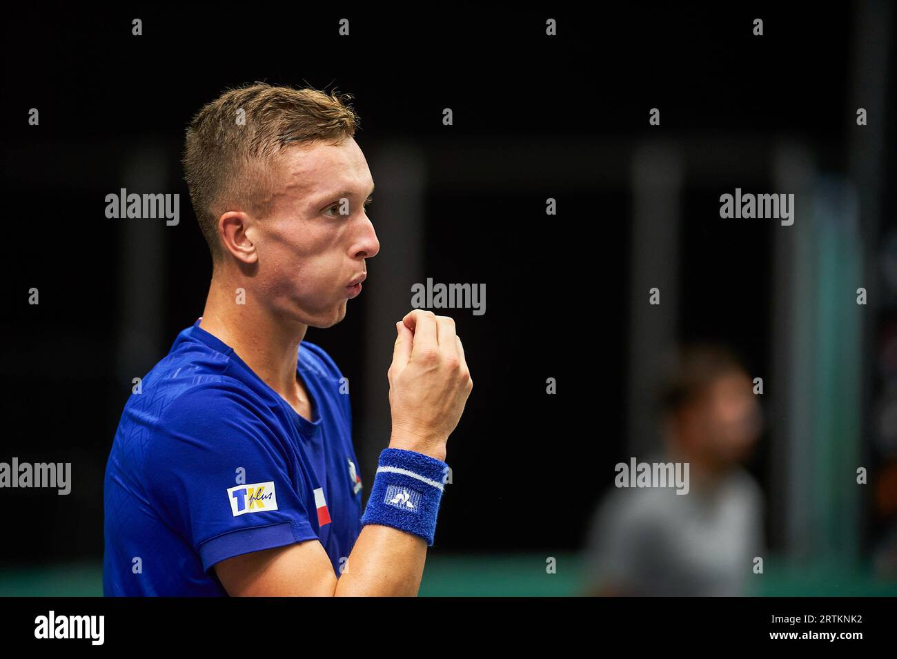 Valencia, Spain. 13th Sep, 2023. Jiri Lehecka of Czech Republic in action during the DAVIS CUP at The Pabellon Municipal de Fuente San Luis. Credit: SOPA Images Limited/Alamy Live News Stock Photo