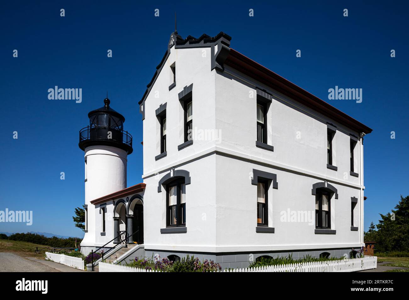 WA23606-00...WASHINGTON - Admiralty Head Lighthouse located in Fort Casey State Park, overlooking Admiralty Inlet. Stock Photo