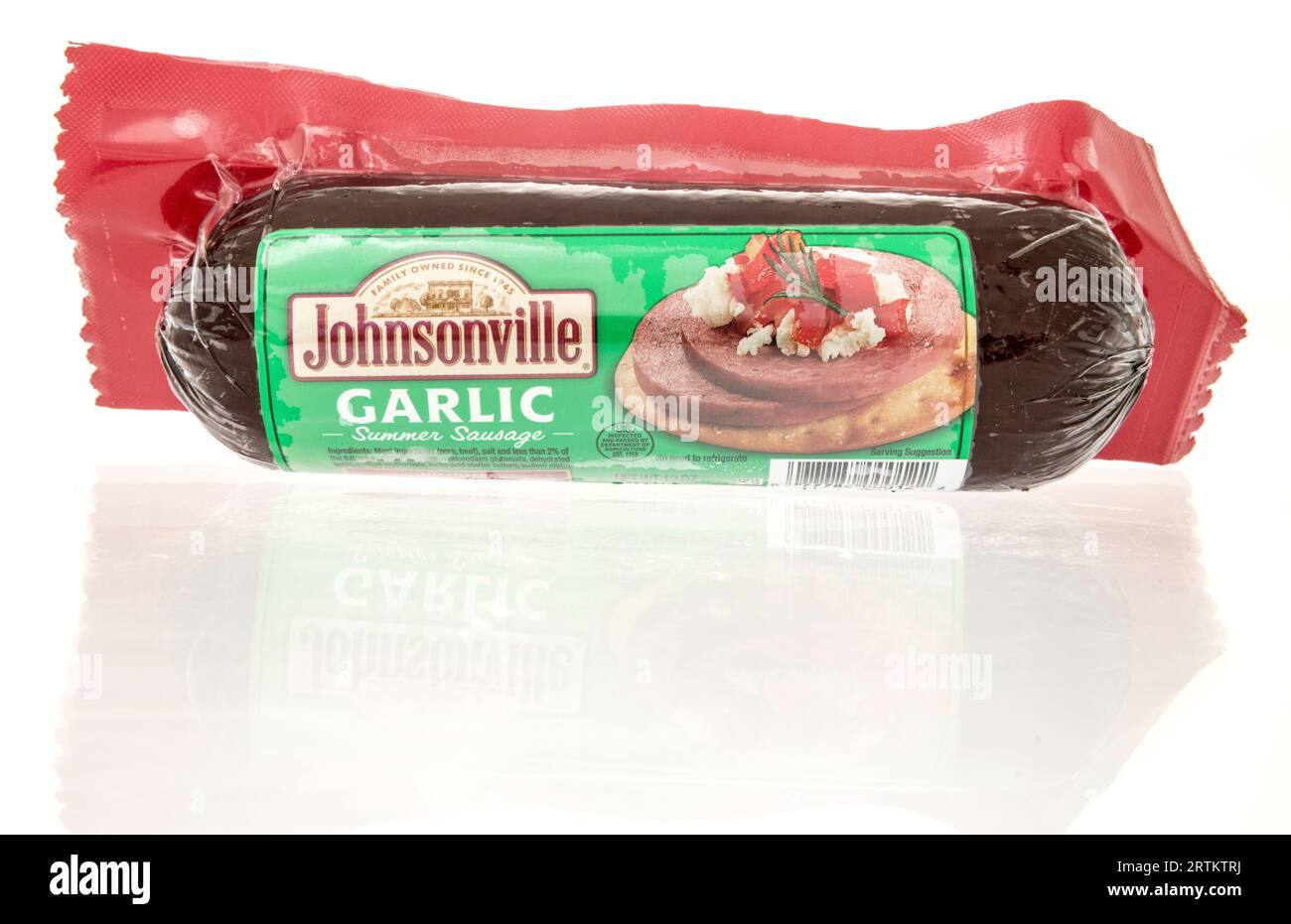 Winneconne, WI 23 July 2023 A package of Johnsonville garlic summer