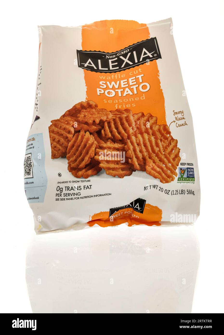 Winneconne, WI - 4 September 2023:  A package of Alexia sweet potato seasoned fries on an isolated background Stock Photo