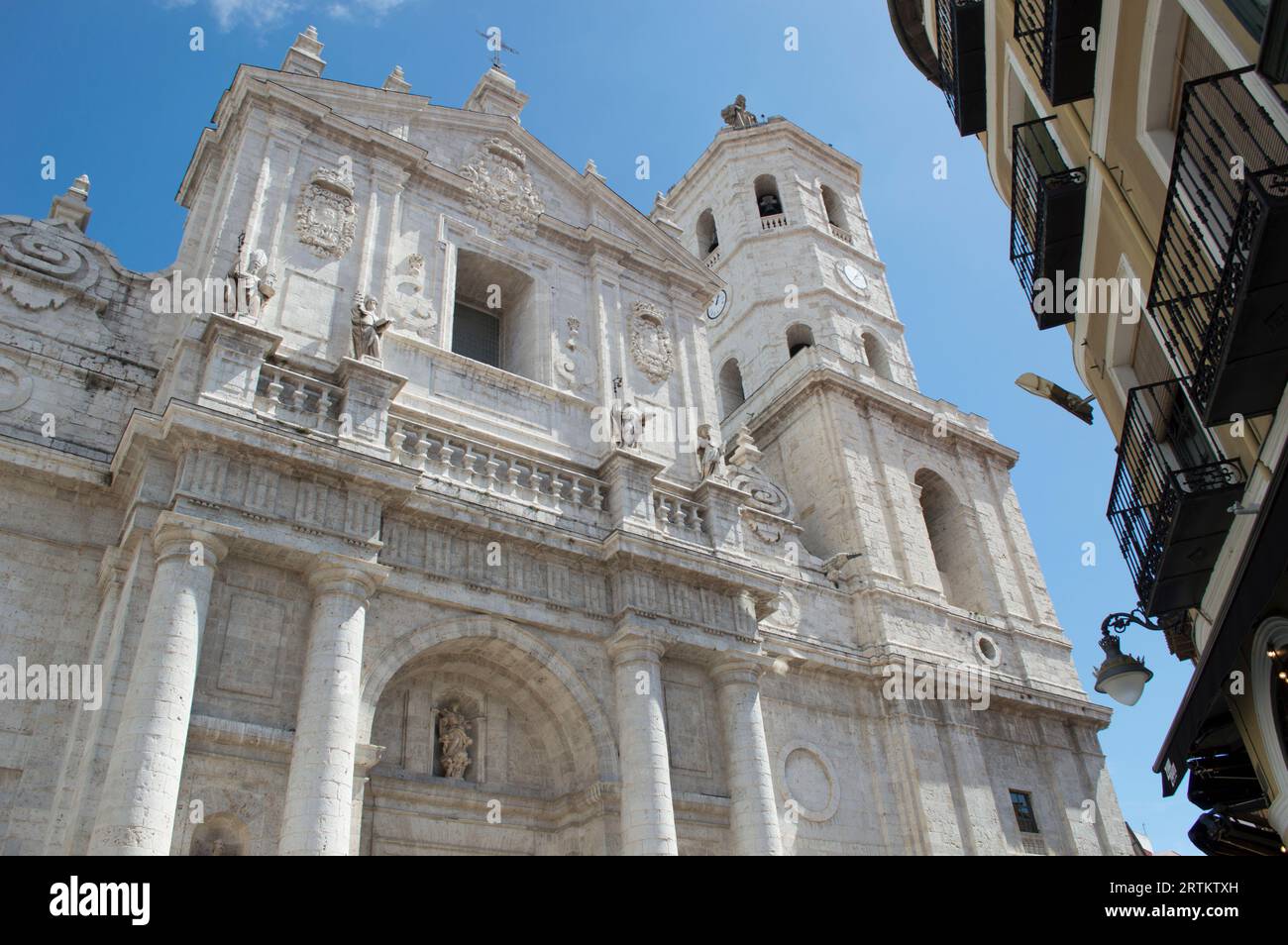 Facade of the Cathedral of Valladolid Stock Photo