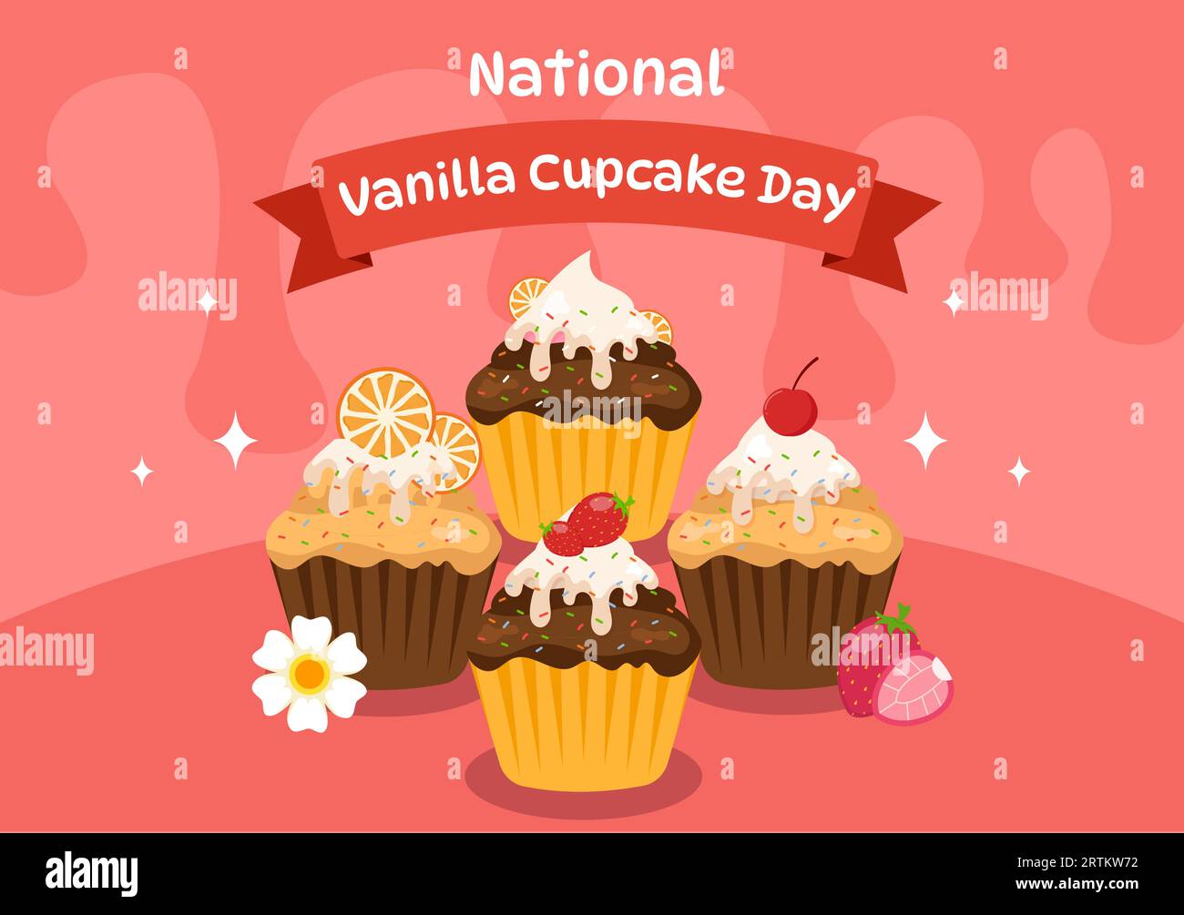 National Vanilla Cupcake Day Vector Illustration on 10 November of