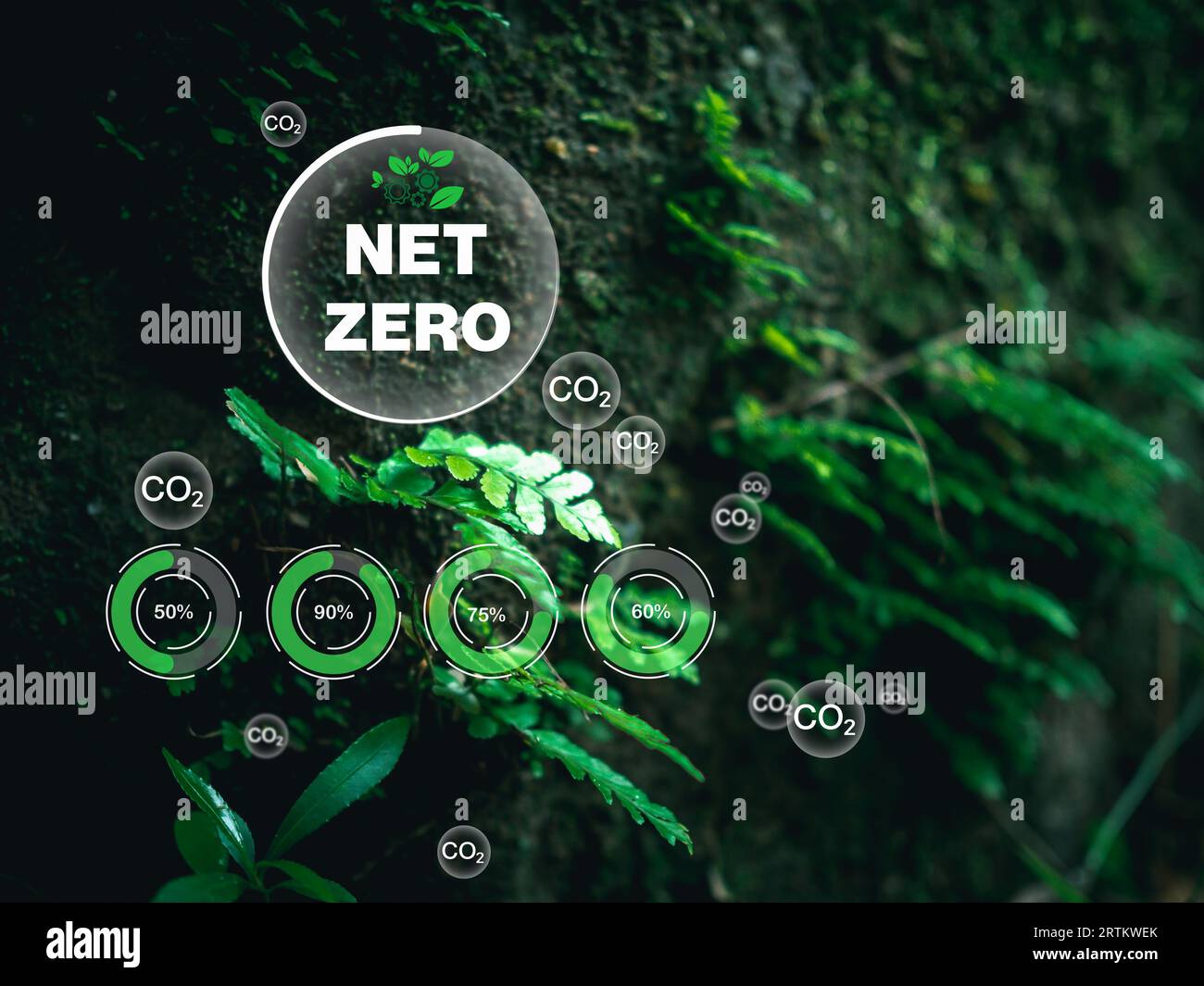 CO2 emission reduction concept, clean and friendly environment without