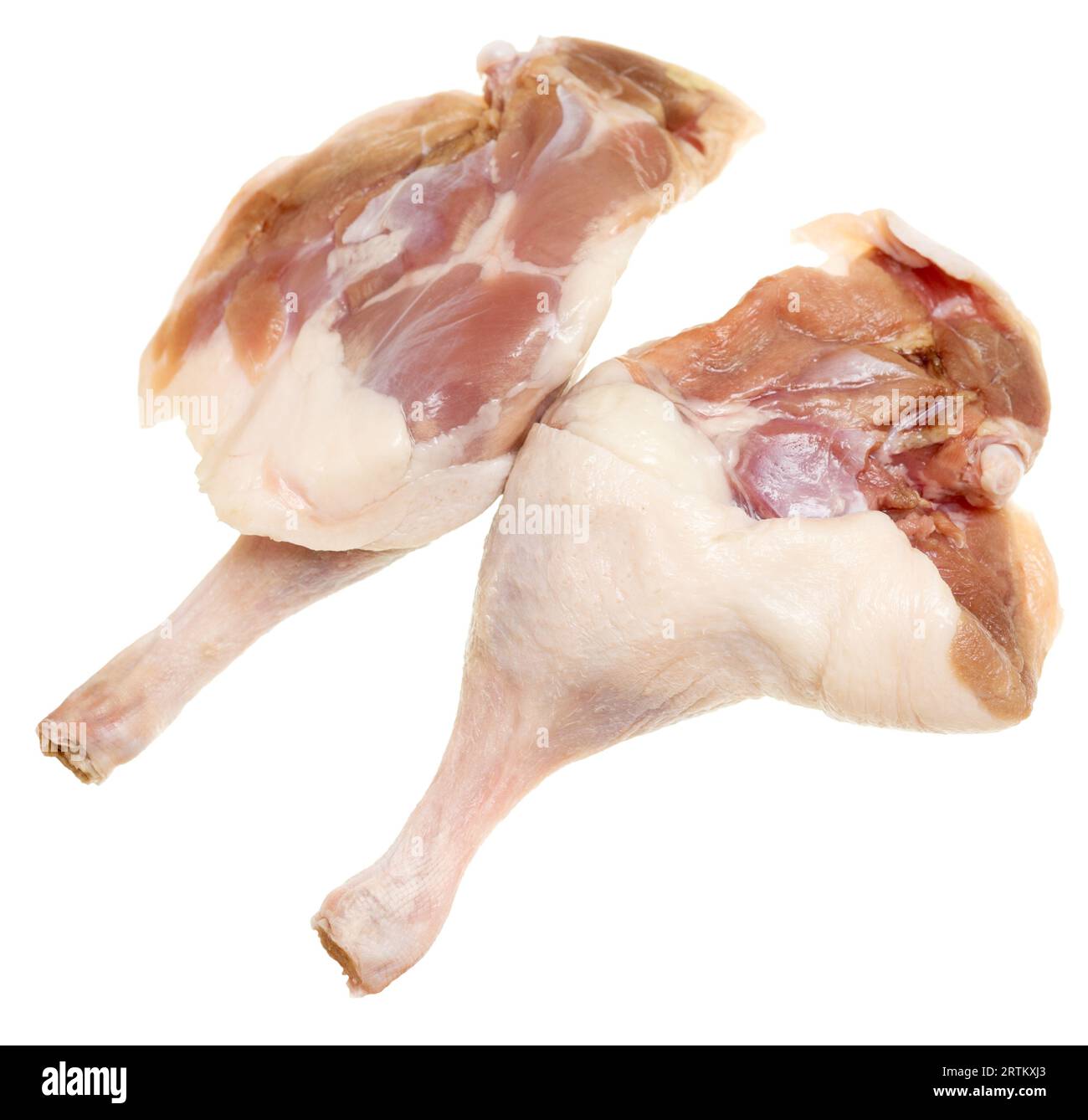 Duck uncooked legs on white background Stock Photo - Alamy