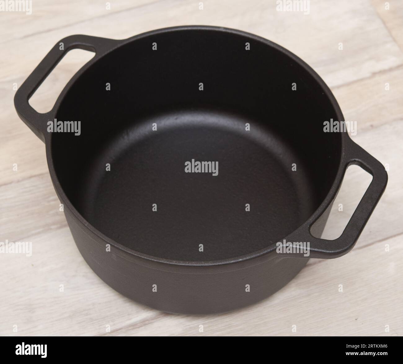 Cast iron pan, top view Stock Photo