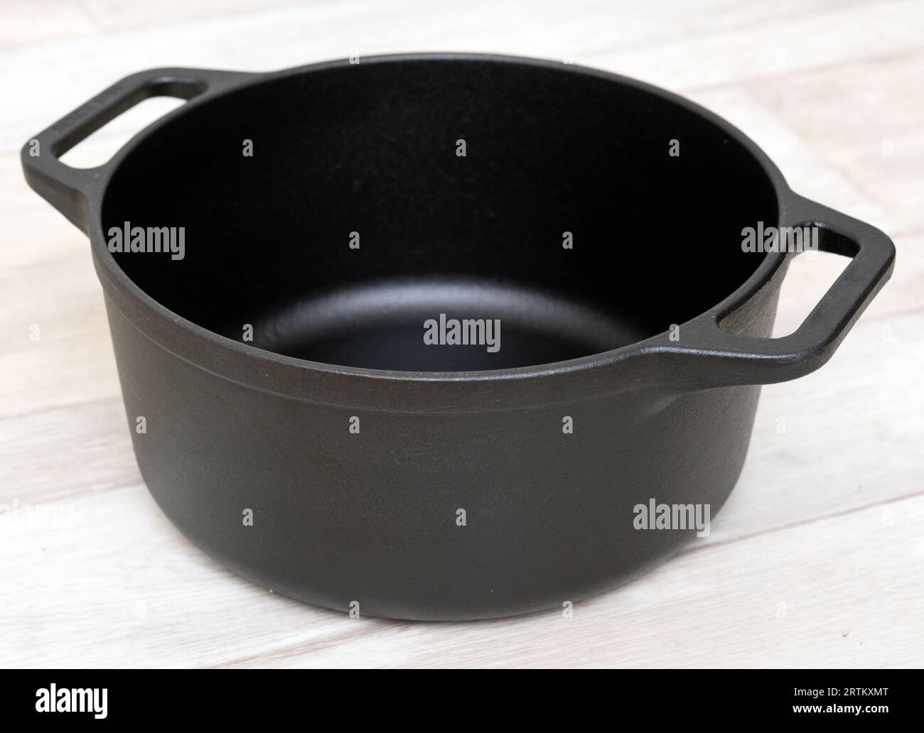 Cast iron pan, top view Stock Photo