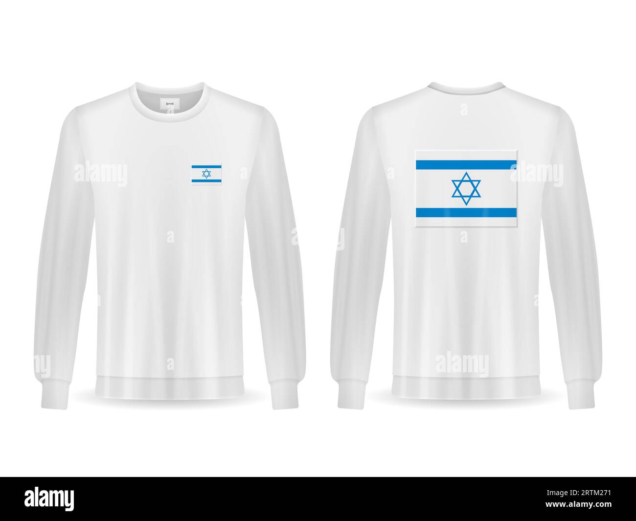 Sweatshirt with Israel flag on a white background. Vector illustration