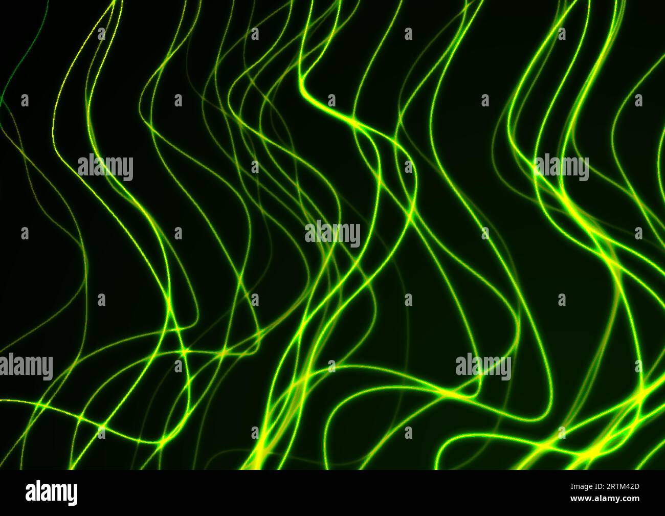 Abstract futuristic bright green neon wavy lines graphic design. Curved ...