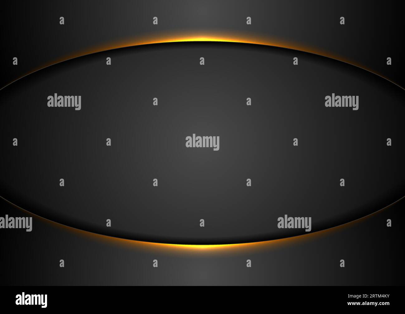 Black abstract tech wavy background with orange neon glow light. Vector ...