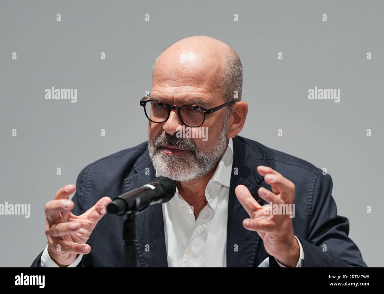 Berlin, Germany. 13th Sep, 2023. Thomas Köhler, Director, photographed at the Berlinische Galerie during the press conference for the exhibition 'Edvard Munch. Magic of the North'. The exhibition is on view from 15.09.2023 to 22.01.2024. Credit: Soeren Stache/dpa/Alamy Live News Stock Photo