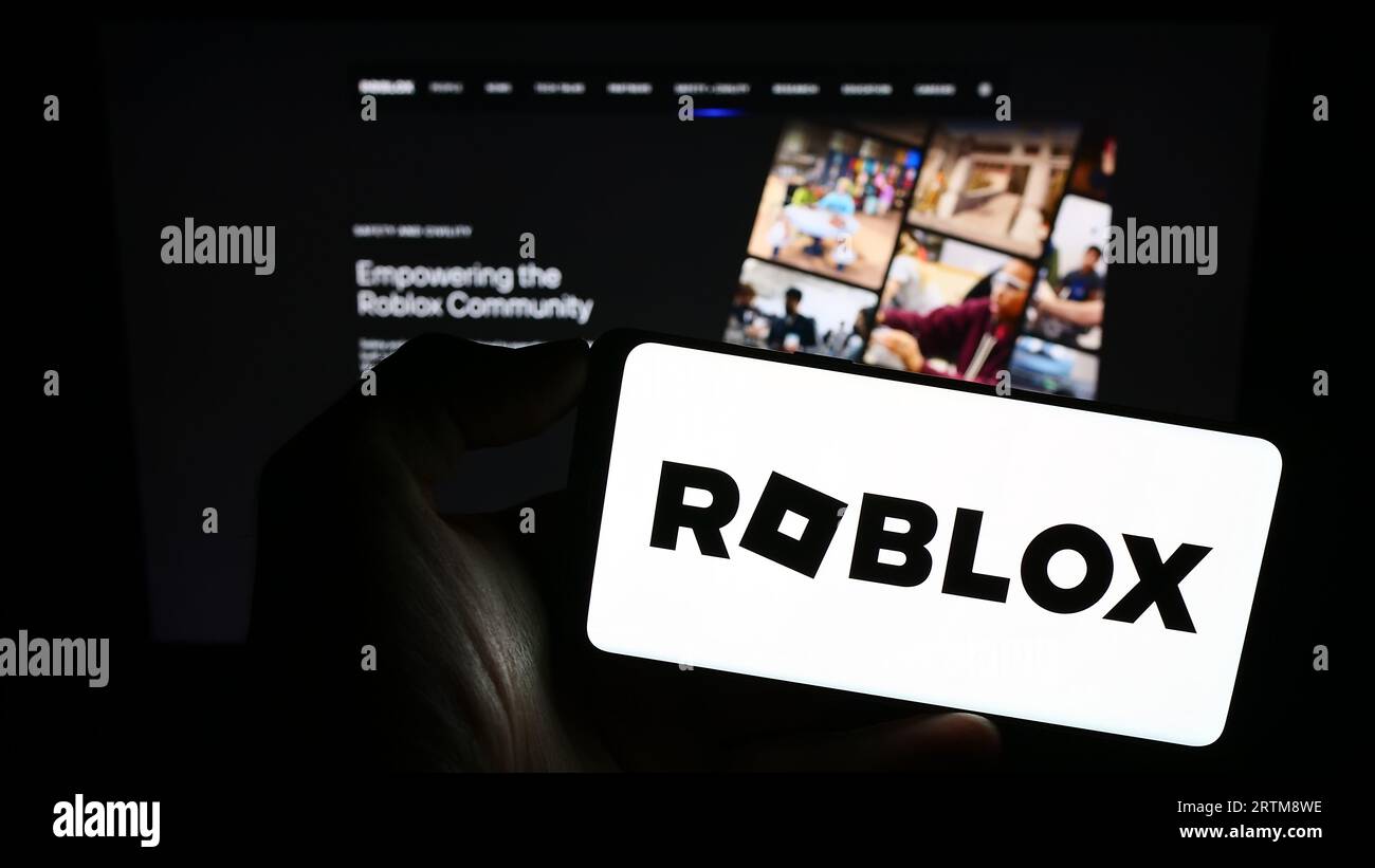 Roblox Logo Icon Spotlighted on Black Background Editorial Stock