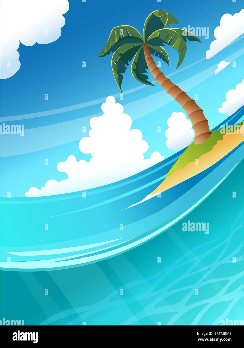 Tropical background with sea and palm tree Stock Vector Image & Art - Alamy