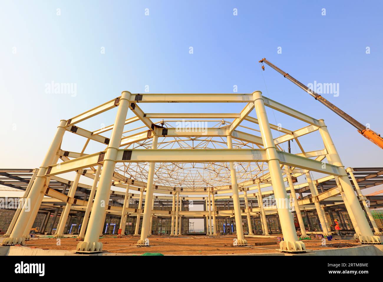 steel structure on a construction site Stock Photo - Alamy