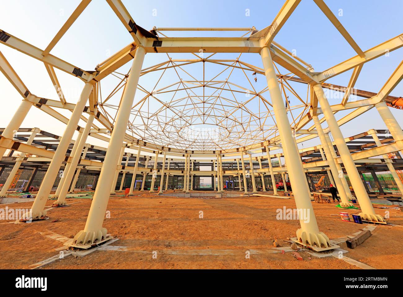 steel structure on a construction site Stock Photo - Alamy