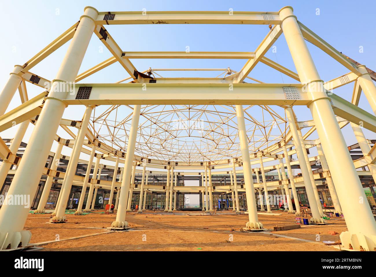 steel structure on a construction site Stock Photo - Alamy