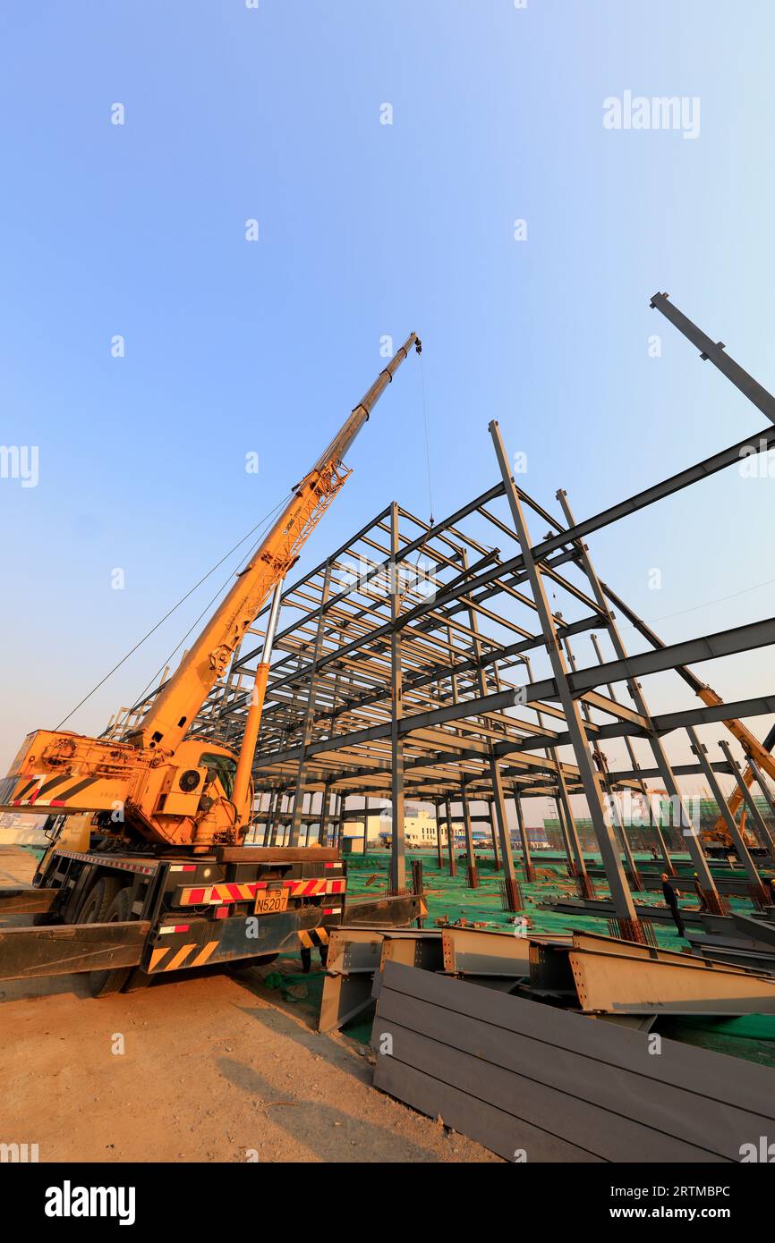 steel structure built on a construction site Stock Photo - Alamy