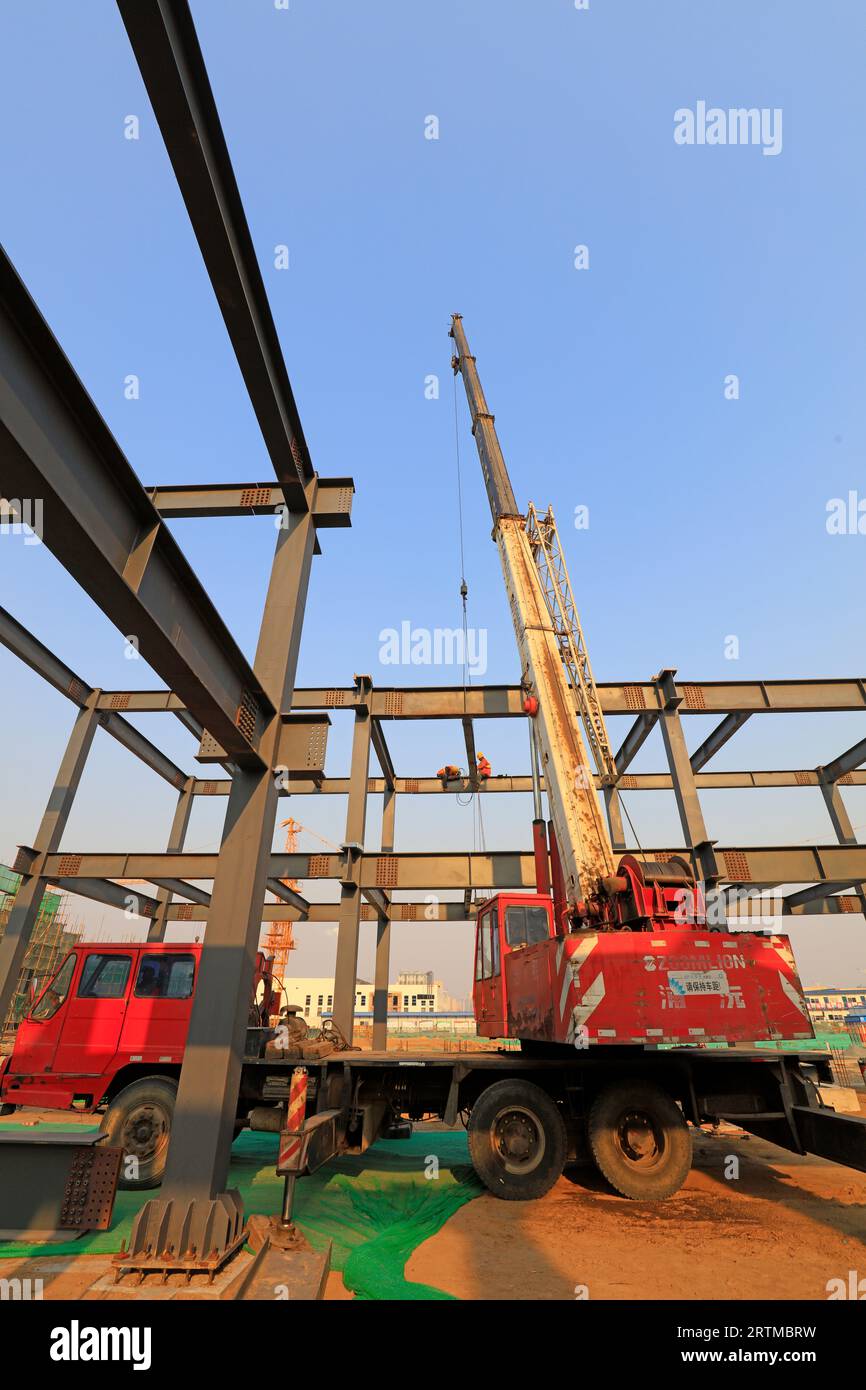 steel structure built on a construction site Stock Photo - Alamy