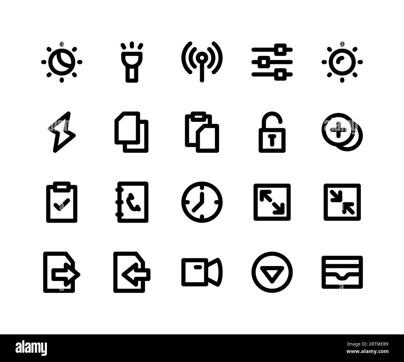 User interface icons for any purpose, Perfect for website and ui design. Stock Vector