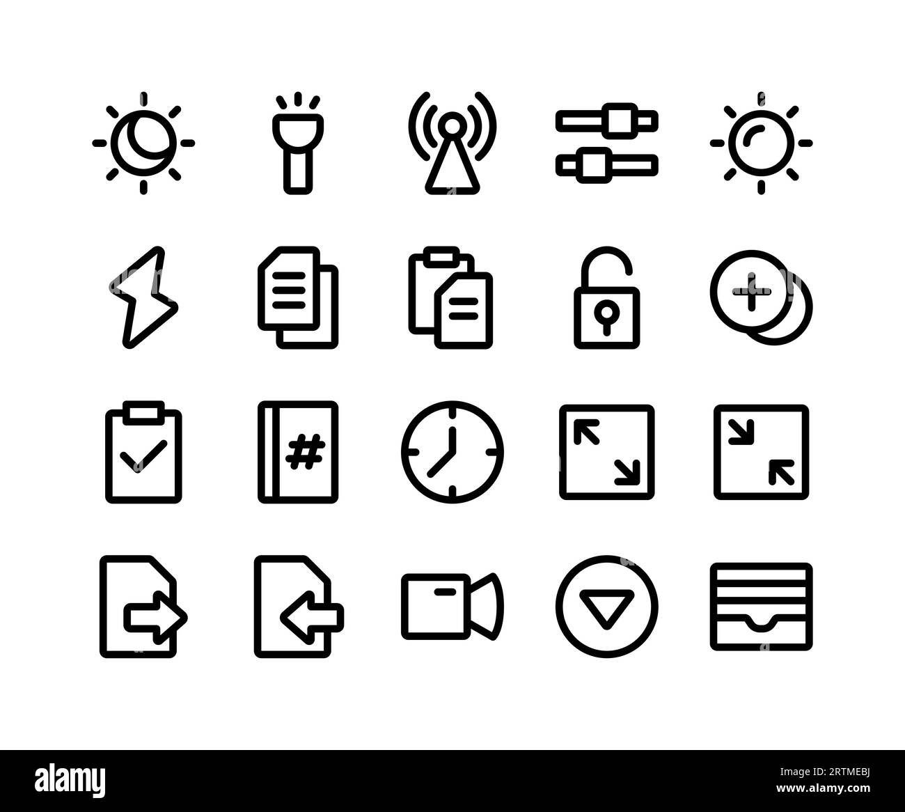 User interface icons for any purpose, Perfect for website and ui design. Stock Vector