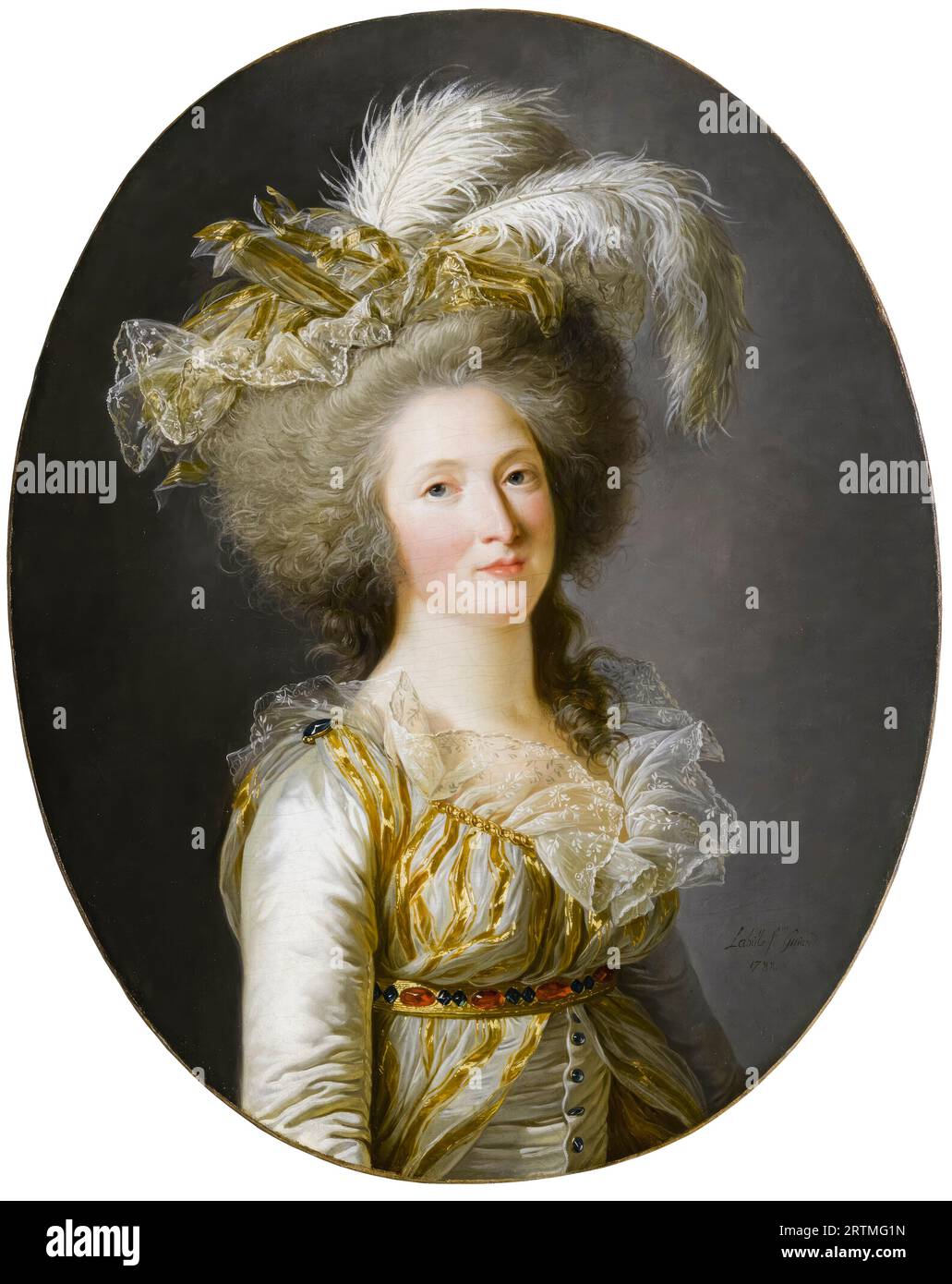 Élisabeth Philippe Marie Hélène of France (1764-1794), called 'Madame Elisabeth', portrait painting in oil on canvas by Adélaïde Labille-Guiard, 1788 Stock Photo