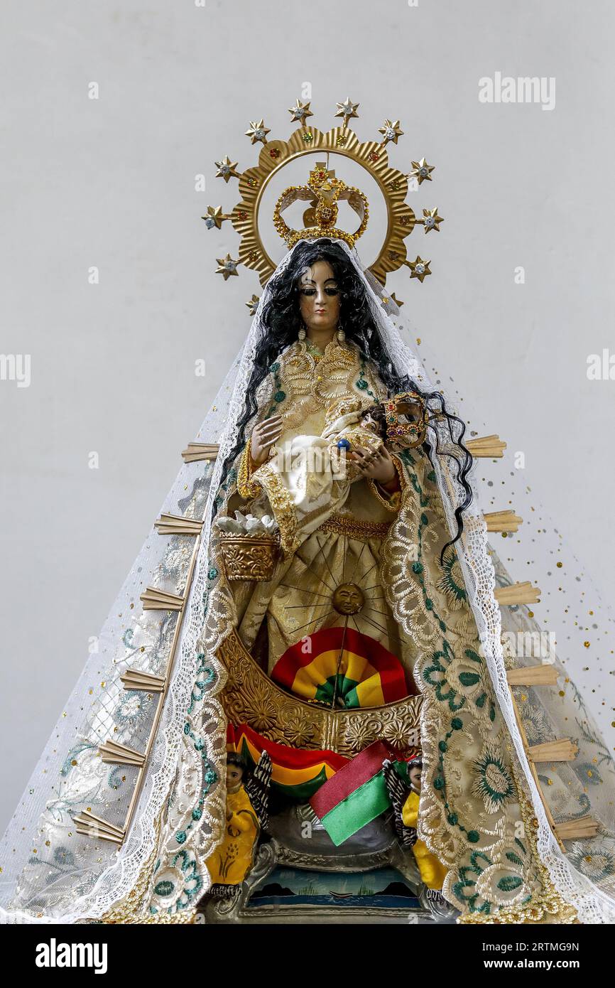 Copacabana Virgin statue in Notre Dame aux Riches Claires catholic church, Belgium Stock Photo