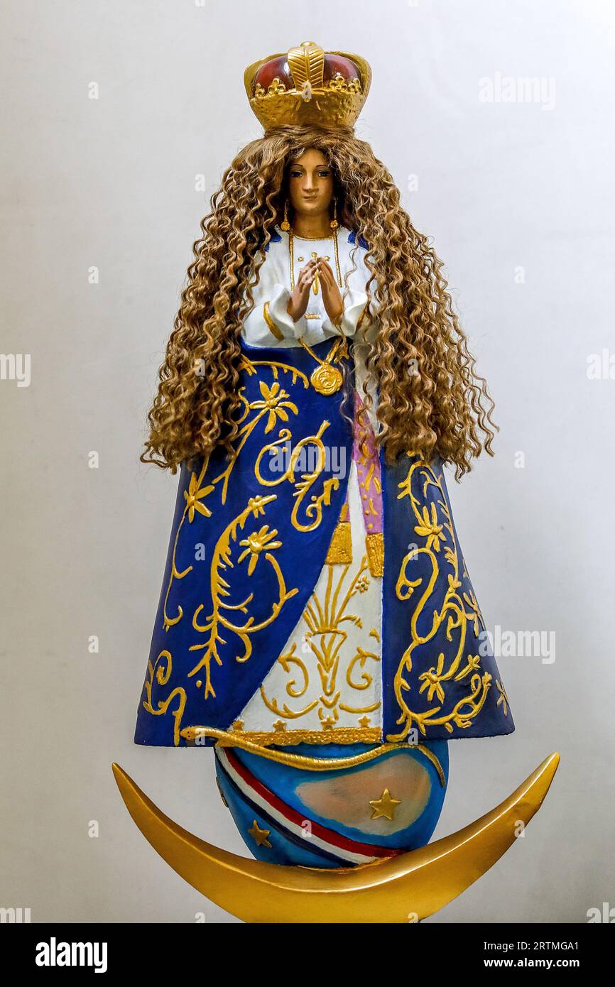 Caacupe Virgin (Paraguay) in Notre Dame aux Riches Claires catholic church, Belgium Stock Photo