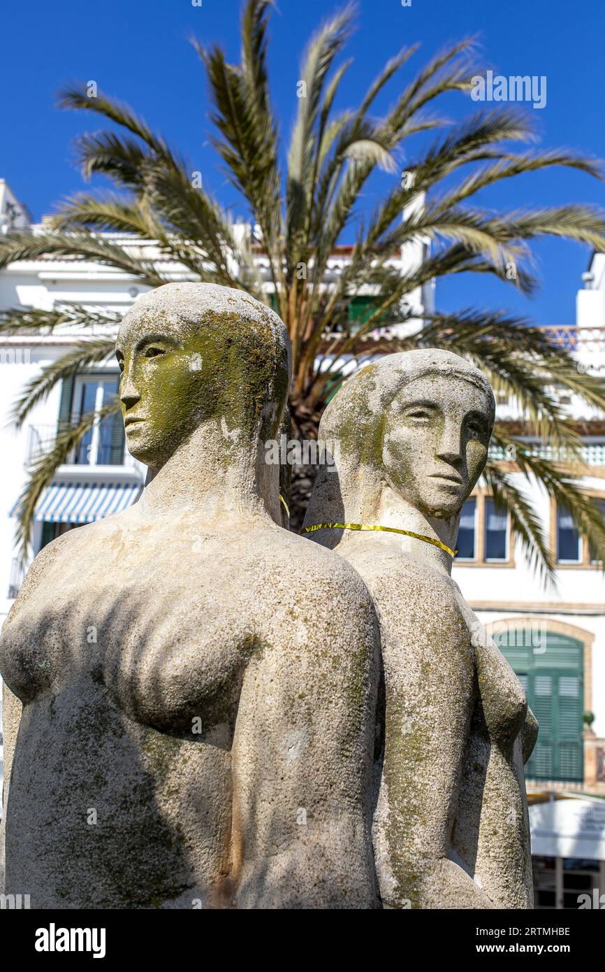 Statue in Sitges, Catalonia, Spain Stock Photo