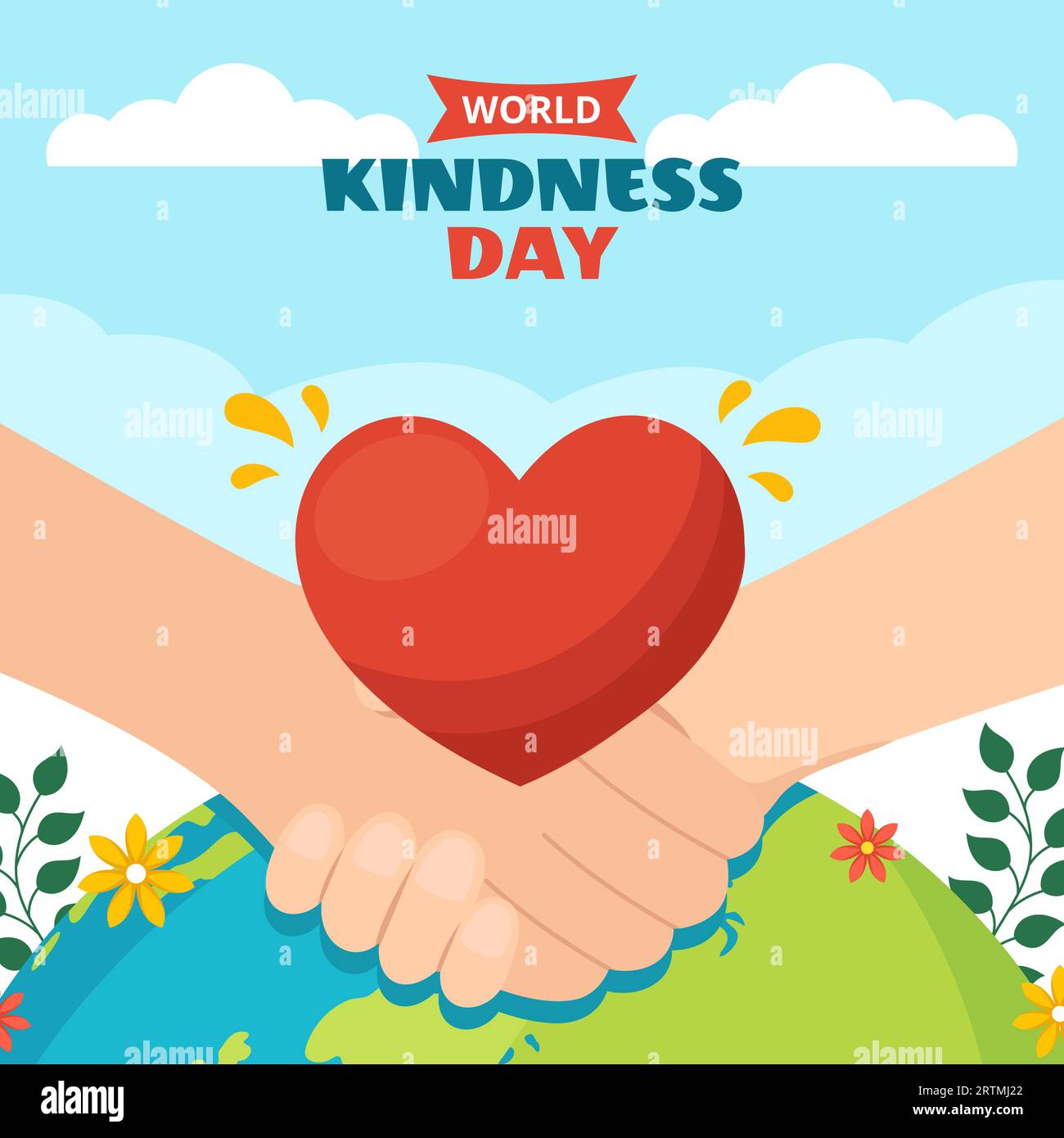 World Kindness Day Social Media Illustration Flat Cartoon Hand Drawn