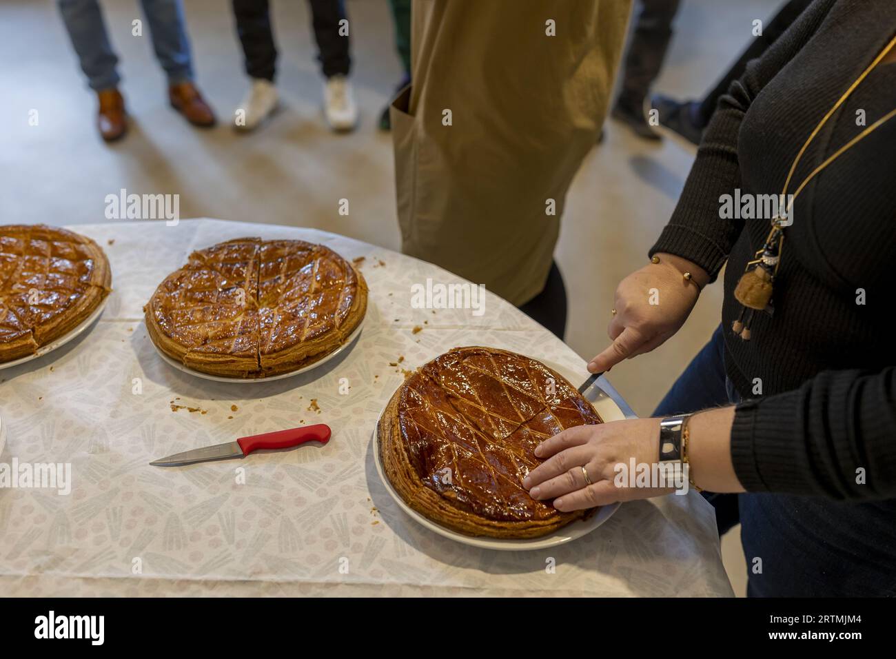 Traditional Epiphany cake, galette des rois (Kings’ cake) served at La